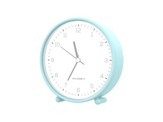 Techancy Mini Table Alarm Clock ME2624 Silent Large Numbers HD Mirror ABS Body Portable for Bedroom 