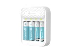 Techancy Smart Battery Charger MM5420 Four Slots Independent LED Compatible with AA and AAA Ni-MH 1.