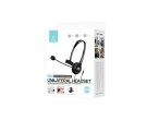 Techancy Auricular Unilateral com Fio 3.5mm TH5232 com Microfone Cancelamento de Ruido para Call Cen