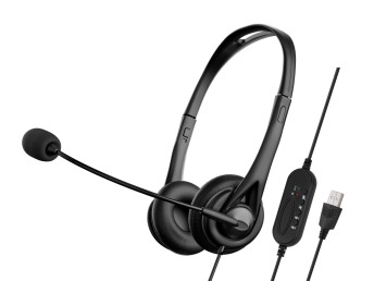 Techancy Wired USB Headset TH5234 con micrófono con cancelación de ruido para centros de llamadas, o Techancy Wired USB Headset TH5234 con micrófono con cancelación de ruido para centros de llamadas, o