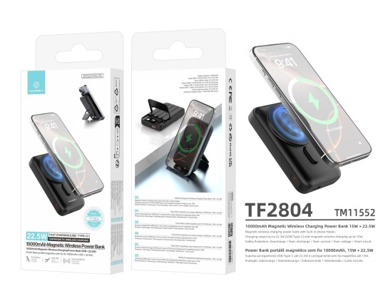 Techancy Magnetic Wireless Power Bank 10000mAh TF2804 magnetische Powerbank mit 15W kabellosem Laden Techancy Magnetic Wireless Power Bank 10000mAh TF2804 magnetische Powerbank mit 15W kabellosem Laden