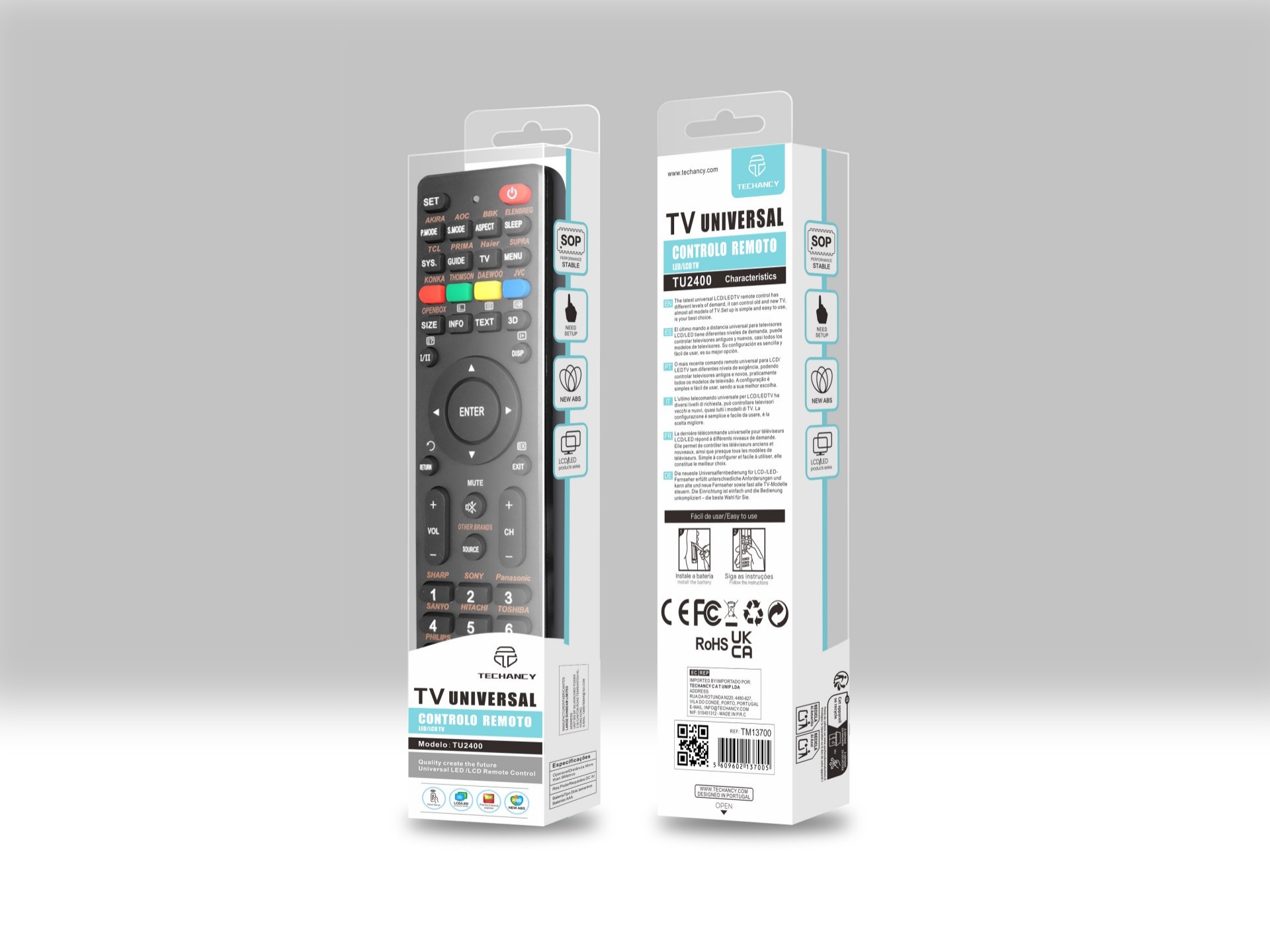 Techancy Comando Tv Universal TU2400 Preto Techancy Comando Tv Universal TU2400 Preto