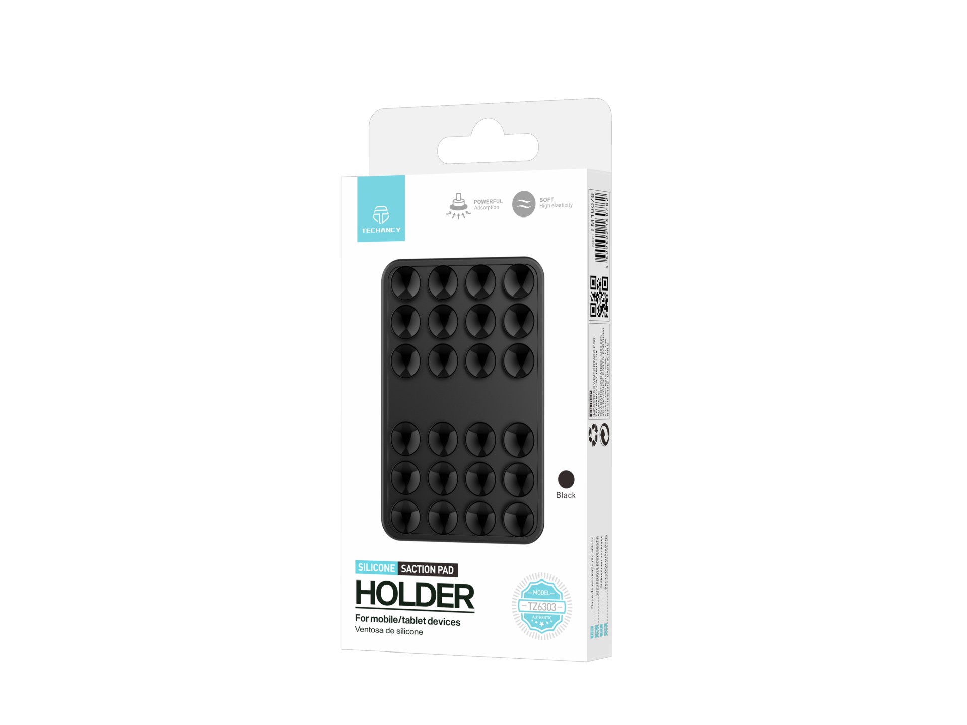 Techancy Suporte com Ventosas de Silicone TZ6303 Forte Aderencia Reutilizavel Estavel Antiderrapante Techancy Suporte com Ventosas de Silicone TZ6303 Forte Aderencia Reutilizavel Estavel Antiderrapante