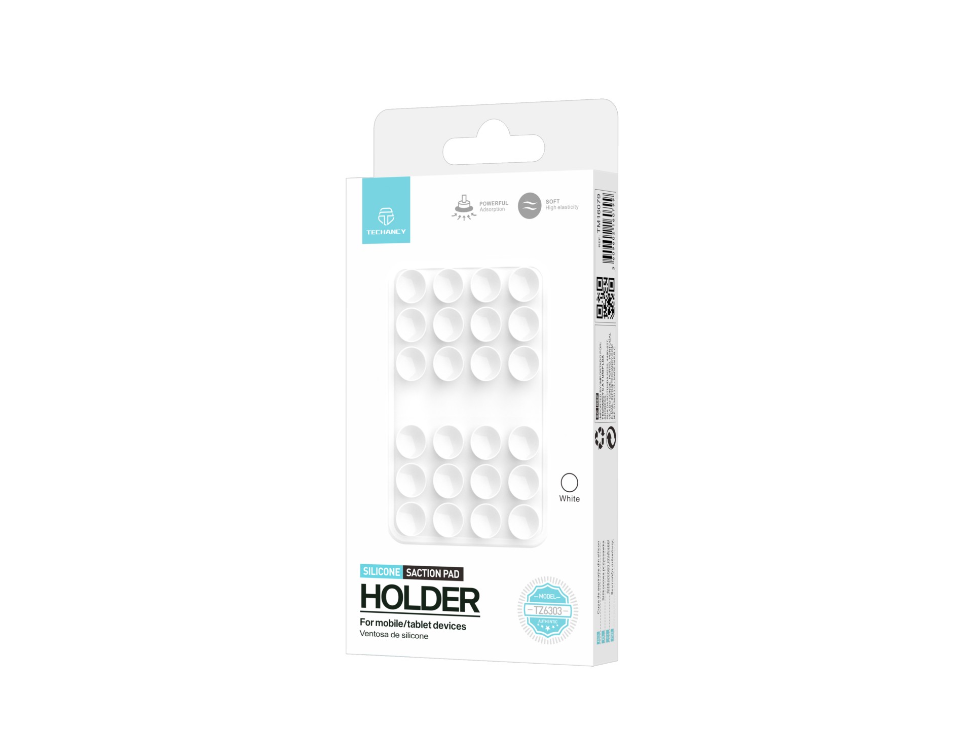 Techancy Silicone Suction Cup Holder TZ6303 supporto in silicone con ventose, forte adesione, riutil Techancy Silicone Suction Cup Holder TZ6303 supporto in silicone con ventose, forte adesione, riutil