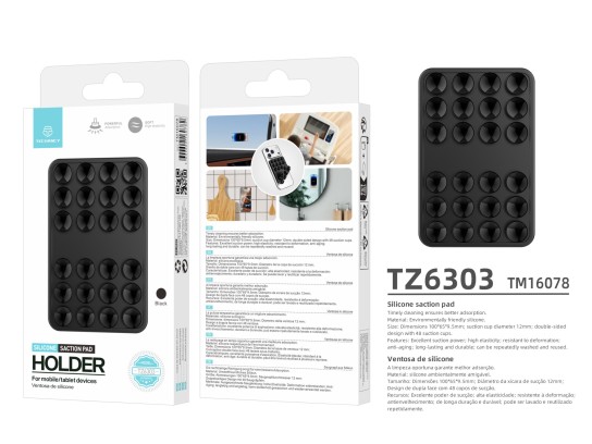 Techancy Suporte com Ventosas de Silicone TZ6303 Forte Aderencia Reutilizavel Estavel Antiderrapante Techancy Suporte com Ventosas de Silicone TZ6303 Forte Aderencia Reutilizavel Estavel Antiderrapante