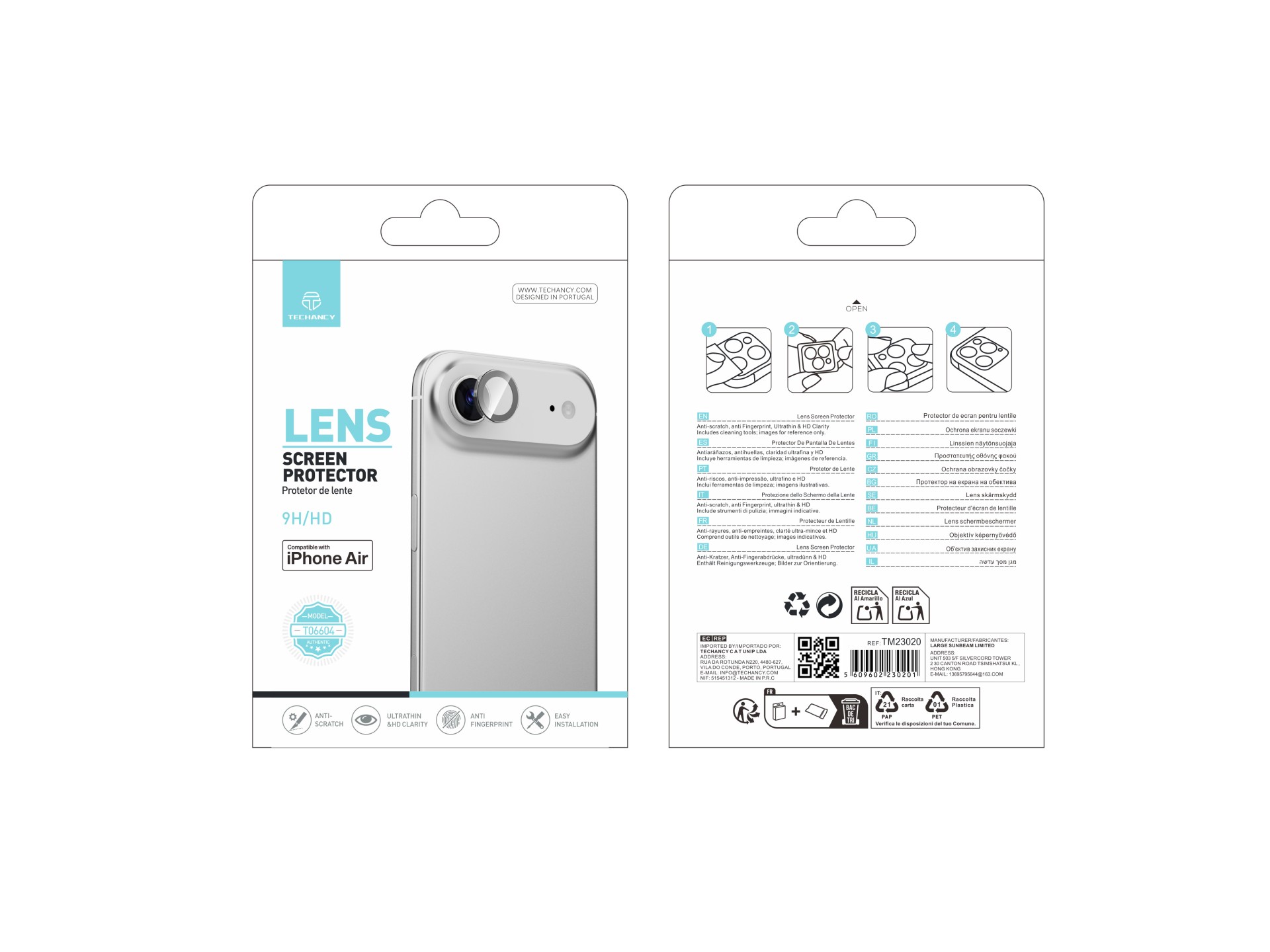 Techancy Lens Protector for iPhone 17 Air TO6004 9H Ultra-Thin High-Definition Anti-Scratch Anti-Fin Techancy Lens Protector for iPhone 17 Air TO6004 9H Ultra-Thin High-Definition Anti-Scratch Anti-Fin