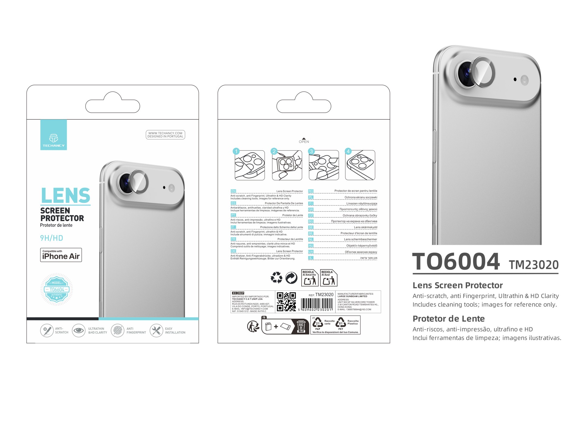 Techancy Lens Protector for iPhone 17 Air TO6004 9H Ultra-Thin High-Definition Anti-Scratch Anti-Fin Techancy Lens Protector for iPhone 17 Air TO6004 9H Ultra-Thin High-Definition Anti-Scratch Anti-Fin