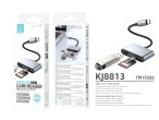 Techancy Leitor de Cartoes KJ8813 USB-C 3 em 1 TF SD USB OTG Plug and Play Compativel com Telemovel Techancy Leitor de Cartoes KJ8813 USB-C 3 em 1 TF SD USB OTG Plug and Play Compativel com Telemovel