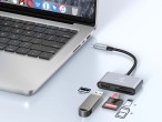 Techancy Leitor de Cartoes KJ8813 USB-C 3 em 1 TF SD USB OTG Plug and Play Compativel com Telemovel Techancy Leitor de Cartoes KJ8813 USB-C 3 em 1 TF SD USB OTG Plug and Play Compativel com Telemovel