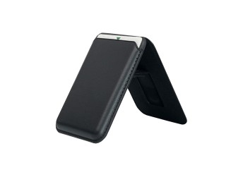 Techancy Magnetic Card Holder KC2125 Foldable Stand Compatible with MagSafe Wallet for iPhone Black