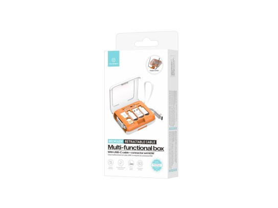 Techancy Multifunctional Box TV3740 Retractable USB-C Cable 80CM 60W Adapter Set for Charging and Da Techancy Multifunctional Box TV3740 Retractable USB-C Cable 80CM 60W Adapter Set for Charging and Da