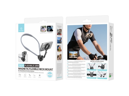 Techancy Magnetic Neck Holder TI2347 for Smartphones and Cameras, 70cm Flexible Arm, Hands-Free, Gre Techancy Magnetic Neck Holder TI2347 for Smartphones and Cameras, 70cm Flexible Arm, Hands-Free, Gre