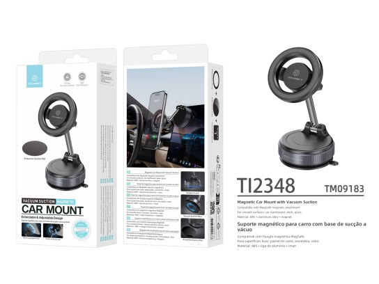 Techancy Supporto Magnetico per Smartphone da Auto TI2348 con Ventosa a Vuoto, Compatibile con MagSa Techancy Supporto Magnetico per Smartphone da Auto TI2348 con Ventosa a Vuoto, Compatibile con MagSa
