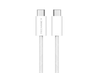 Techancy TB4764 USB-C to USB-C Cable, 1m, PD 60W, Braided, Fast Charging, Compatible with Smartphone