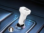 Techancy TC6403 Carregador de Carro Duplo USB 2.4A com Cabo Micro USB Branco Techancy TC6403 Carregador de Carro Duplo USB 2.4A com Cabo Micro USB Branco