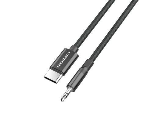 Techancy KQ2605 Cavo Audio Digitale USB-C a 3,5mm, 1m, Intrecciato, Compatibile con Smartphone, Auto