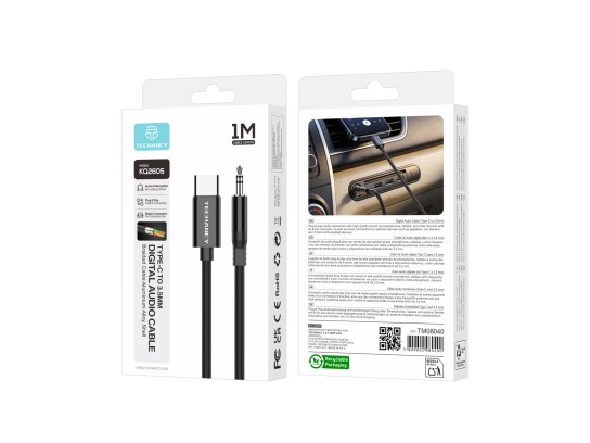 Techancy KQ2605 Cavo Audio Digitale USB-C a 3,5mm, 1m, Intrecciato, Compatibile con Smartphone, Auto