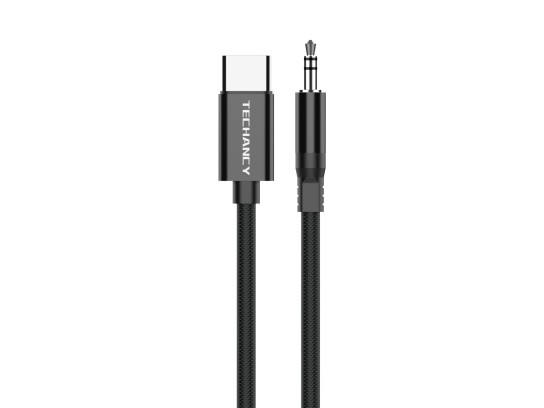 Techancy KQ2605 Cavo Audio Digitale USB-C a 3,5mm, 1m, Intrecciato, Compatibile con Smartphone, Auto