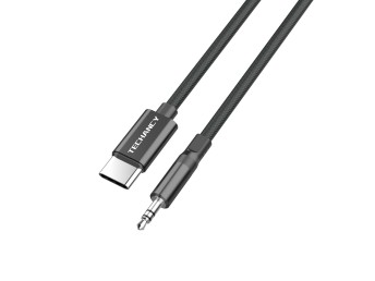 Techancy KQ2605 USB-C to 3.5mm Digital Audio Cable, 1m, Braided, Compatible with Smartphones, Cars a