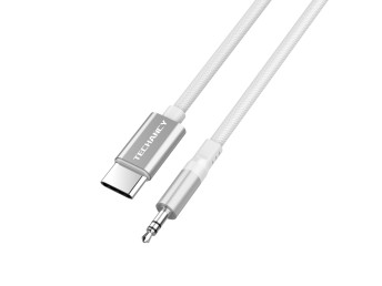 Techancy KQ2605 USB-C to 3.5mm Digital Audio Cable, 1m, Braided, Compatible with Smartphones, Cars a