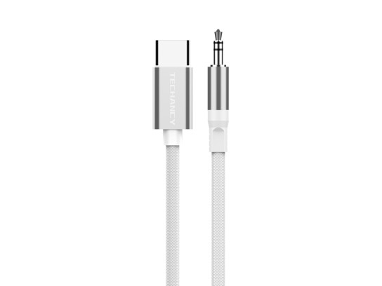 Techancy KQ2605 Cavo Audio Digitale USB-C a 3,5mm, 1m, Intrecciato, Compatibile con Smartphone, Auto