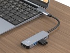 Techancy KT2908 Hub USB-C 4 in 1 con HDMI, PD, USB 3.0 e USB 2.0, Compatibile con Computer e Smartph Techancy KT2908 Hub USB-C 4 in 1 con HDMI, PD, USB 3.0 e USB 2.0, Compatibile con Computer e Smartph
