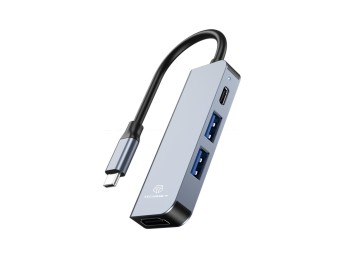 Techancy KT2908 Hub USB-C 4 in 1 con HDMI, PD, USB 3.0 e USB 2.0, Compatibile con Computer e Smartph Techancy KT2908 Hub USB-C 4 in 1 con HDMI, PD, USB 3.0 e USB 2.0, Compatibile con Computer e Smartph