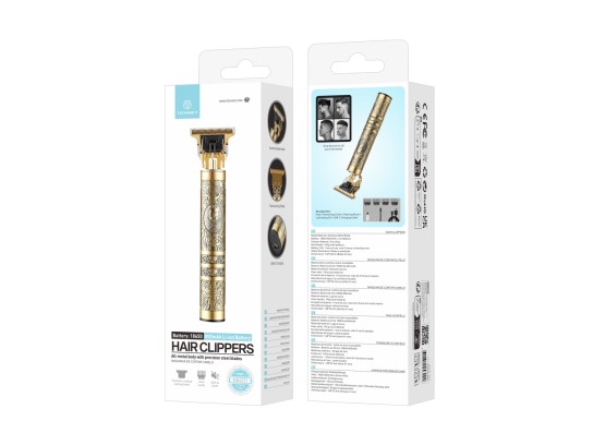 Techancy MN6031 Haarschneider mit Stahlklinge, 18650-Akku, USB-C-Ladung, Metallgehäuse, Gold Techancy MN6031 Haarschneider mit Stahlklinge, 18650-Akku, USB-C-Ladung, Metallgehäuse, Gold