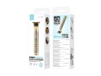 Techancy MN6031 Haarschneider mit Stahlklinge, 18650-Akku, USB-C-Ladung, Metallgehäuse, Gold Techancy MN6031 Haarschneider mit Stahlklinge, 18650-Akku, USB-C-Ladung, Metallgehäuse, Gold
