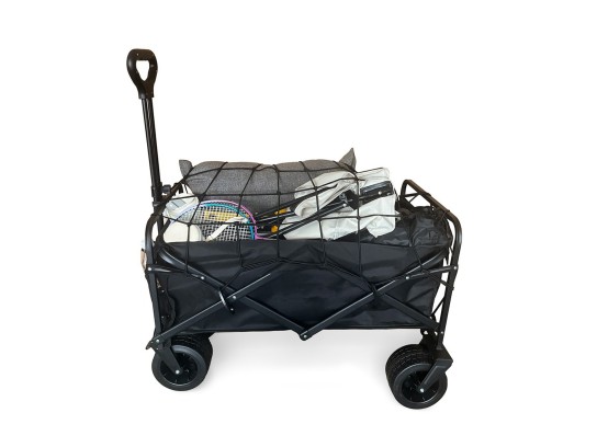 Techancy TM25400 Carrello Pieghevole Multiuso per Campeggio e Spesa, 4 Ruote, Manico Telescopico, Ne Techancy TM25400 Carrello Pieghevole Multiuso per Campeggio e Spesa, 4 Ruote, Manico Telescopico, Ne
