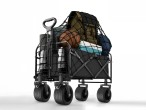 Techancy TM25400 Carrello Pieghevole Multiuso per Campeggio e Spesa, 4 Ruote, Manico Telescopico, Ne Techancy TM25400 Carrello Pieghevole Multiuso per Campeggio e Spesa, 4 Ruote, Manico Telescopico, Ne