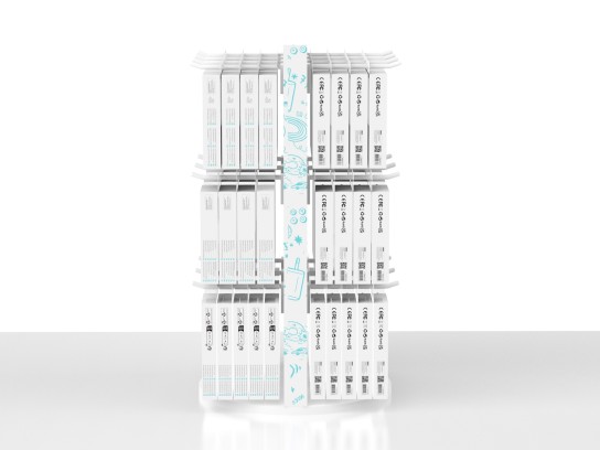 Techancy TF51006 Rotating Display Stand for Accessories, 20 Hooks, 65 x 35cm Rotating Base, White
