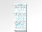 Techancy TF51006 Rotating Display Stand for Accessories, 20 Hooks, 65 x 35cm Rotating Base, White