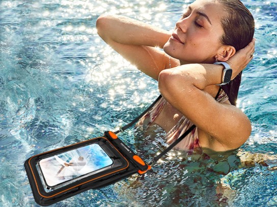 Techancy Wasserdichte Handytasche mit zwei F�chern TU7455, 8,5 Zoll, IPX8, wasserdicht bis 10 m, tou