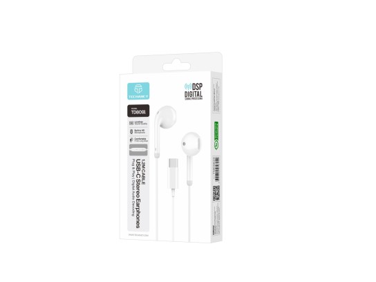 Techancy Auricolari cablati USB-C TD8091, cavo da 1,2 m, audio stereo DSP, microfono HD, comandi sul Techancy Auricolari cablati USB-C TD8091, cavo da 1,2 m, audio stereo DSP, microfono HD, comandi sul