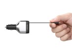 Techancy Caricabatterie da auto TC6516, 84 W PD, 3 porte, cavo USB-C retrattile da 80 cm, USB-A, ner Techancy Caricabatterie da auto TC6516, 84 W PD, 3 porte, cavo USB-C retrattile da 80 cm, USB-A, ner