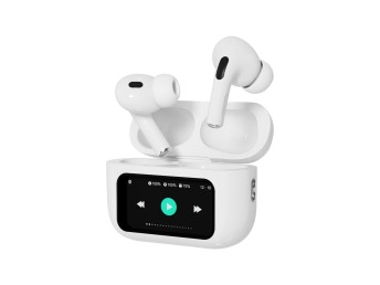 Techancy Auriculares Bluetooth 5.4 TWS KP2716, HiFi, ANC ENC, Ecra Tatil, Caixa 300mAh, USB-C, Auton
