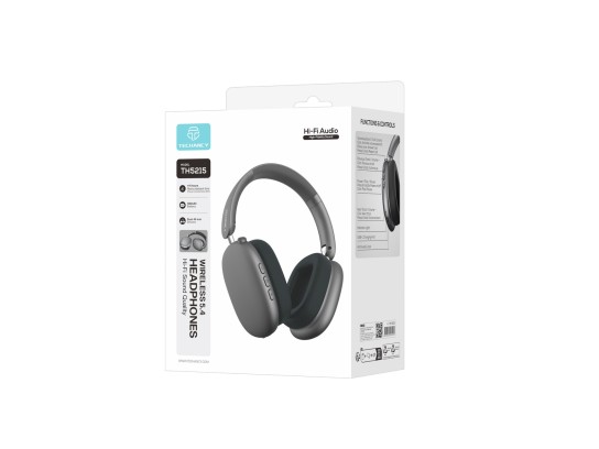 Techancy TH5215 Wireless Bluetooth 5.4 Headphones, 40mm Drivers, 16 Hour Battery, 300mAh, USB-C, Adj Techancy TH5215 Wireless Bluetooth 5.4 Headphones, 40mm Drivers, 16 Hour Battery, 300mAh, USB-C, Adj