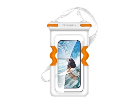 Techancy TU7454 Inflatable Waterproof Phone Pouch, 7 Inch, IPX8, Waterproof to 30m, Floating, White Techancy TU7454 Inflatable Waterproof Phone Pouch, 7 Inch, IPX8, Waterproof to 30m, Floating, White