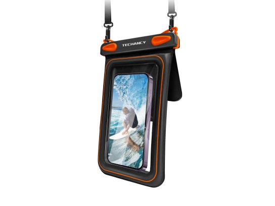 Techancy Bolsa Impermeavel para Telemovel TU7455, Bolso Duplo, 8.5 Polegadas, IPX8, 10m, Tatil, Pret Techancy Bolsa Impermeavel para Telemovel TU7455, Bolso Duplo, 8.5 Polegadas, IPX8, 10m, Tatil, Pret
